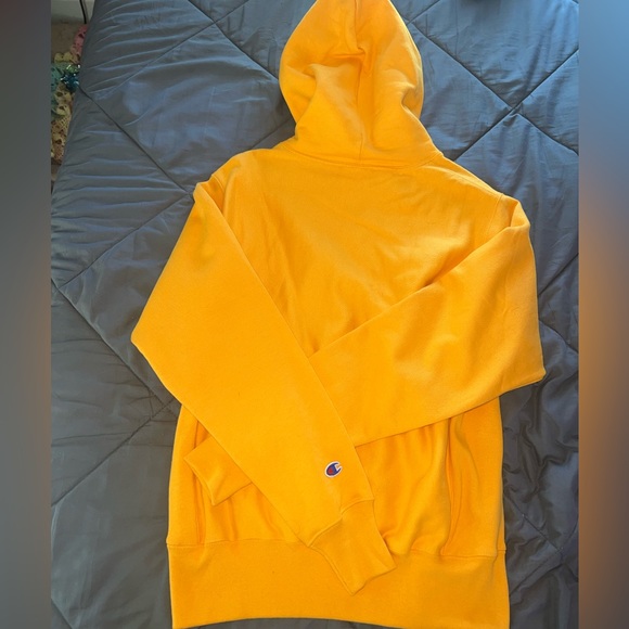Men’s yellow champion hoodie. NEVER WORN! - Picture 3 of 4